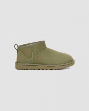 Kozaki UGG Classic Ultra Mini Dziecięce Oliwkowe | PLK8546O