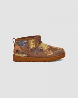 Kozaki UGG X The Elder Statesman Classic Ultra Mini Męskie Brązowe | PLB8609E