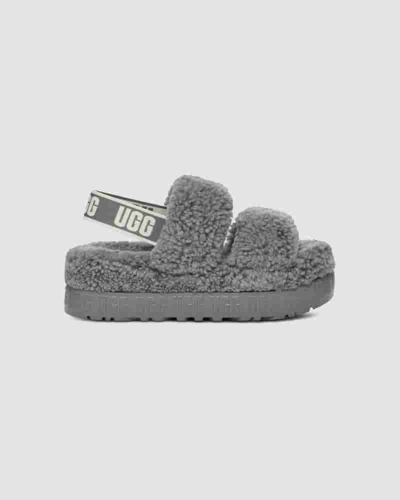 Kapcie UGG Oh Fluffita Damskie Srebrne | PLK8650O