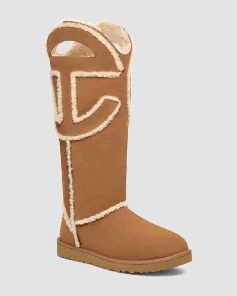 Kozaki UGG All Gender X TELFAR Logo Tall Męskie Brązowe | PLZ8613U