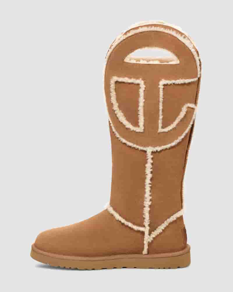 Kozaki UGG All Gender X TELFAR Logo Tall Męskie Brązowe | PLZ8613U