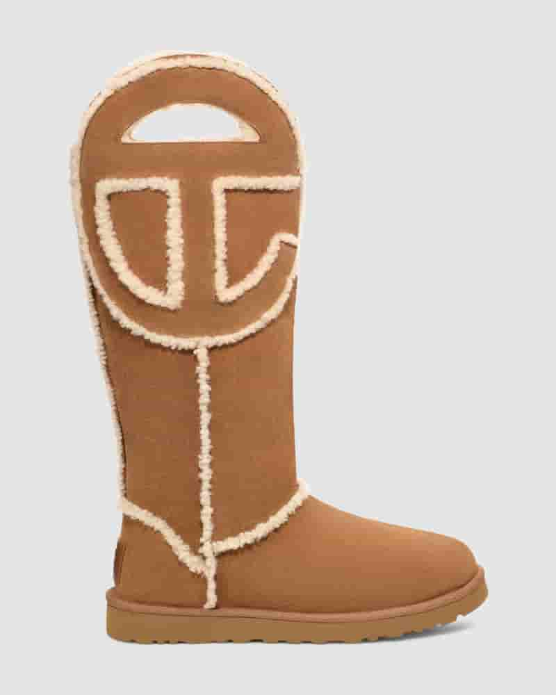 Kozaki UGG All Gender X TELFAR Logo Tall Męskie Brązowe | PLZ8613U