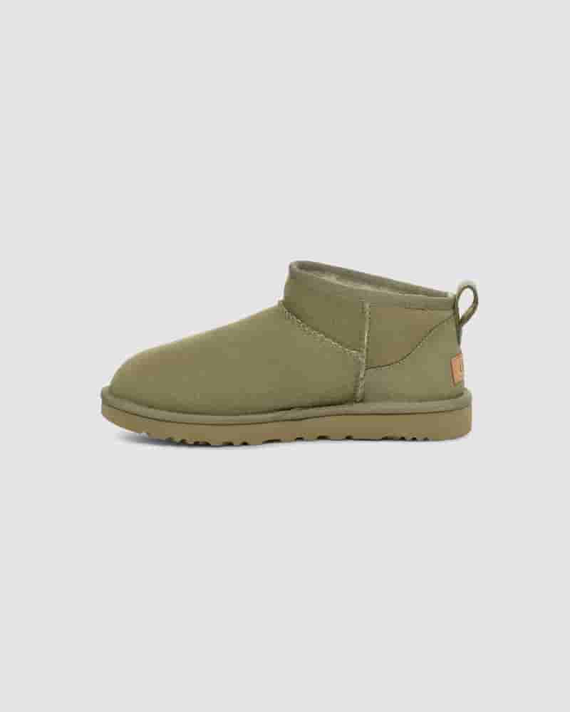 Kozaki UGG Classic Ultra Mini Dziecięce Oliwkowe | PLK8546O