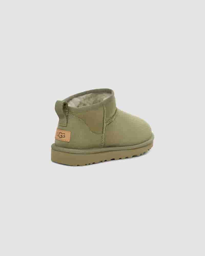 Kozaki UGG Classic Ultra Mini Dziecięce Oliwkowe | PLK8546O