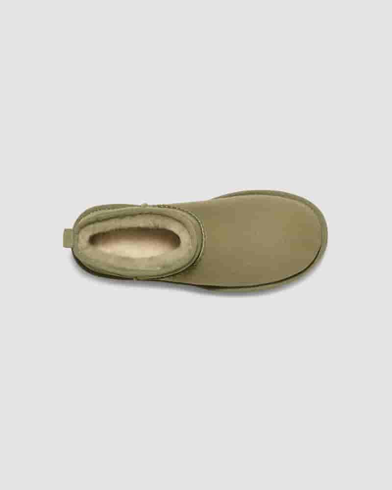 Kozaki UGG Classic Ultra Mini Dziecięce Oliwkowe | PLK8546O