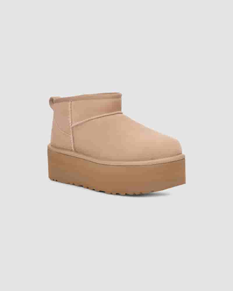 Kozaki UGG Classic Ultra Mini Platform Dziecięce Brązowe | PLD8541F