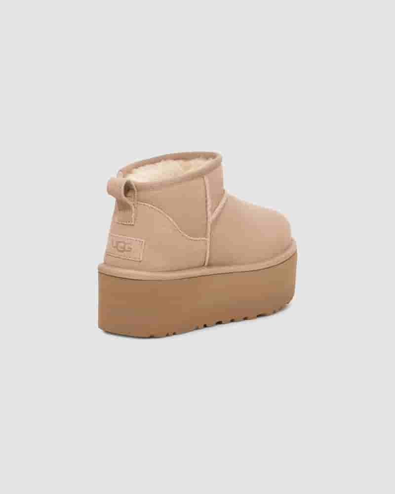 Kozaki UGG Classic Ultra Mini Platform Damskie Brązowe | PLJ8701P