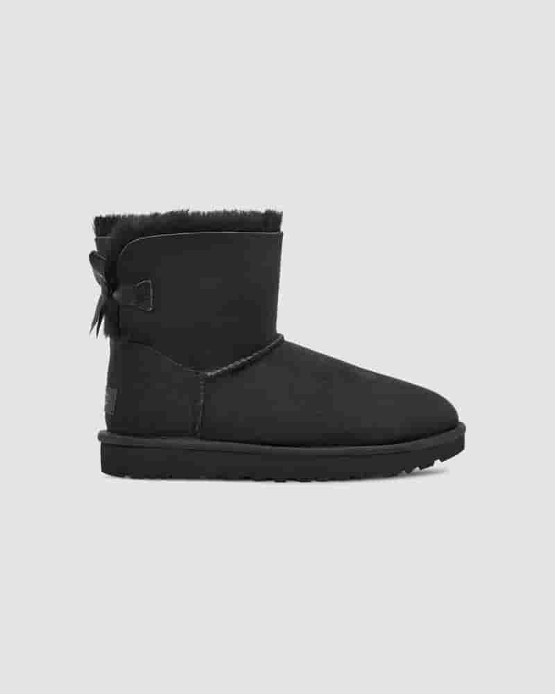 Kozaki UGG Mini Bailey Bow II Boot Dziecięce Czarne | PLJ8564P