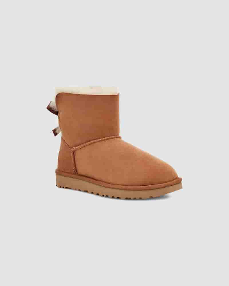 Kozaki UGG Mini Bailey Bow II Damskie Kawa | PLS8725G