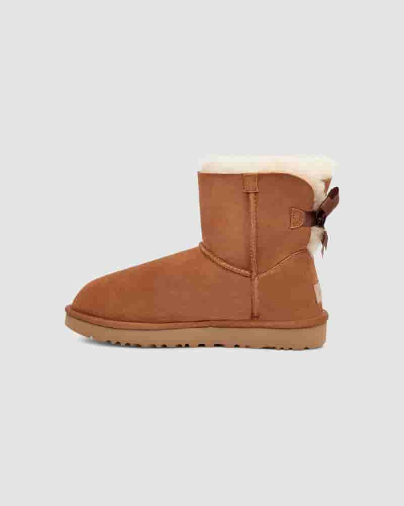 Kozaki UGG Mini Bailey Bow II Damskie Kawa | PLS8725G