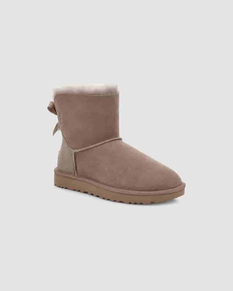 Kozaki UGG Mini Bailey Bow II Damskie Khaki | PLP8727J