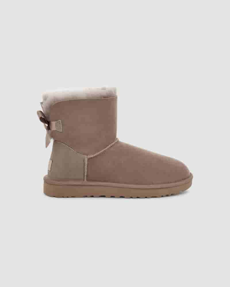 Kozaki UGG Mini Bailey Bow II Damskie Khaki | PLP8727J