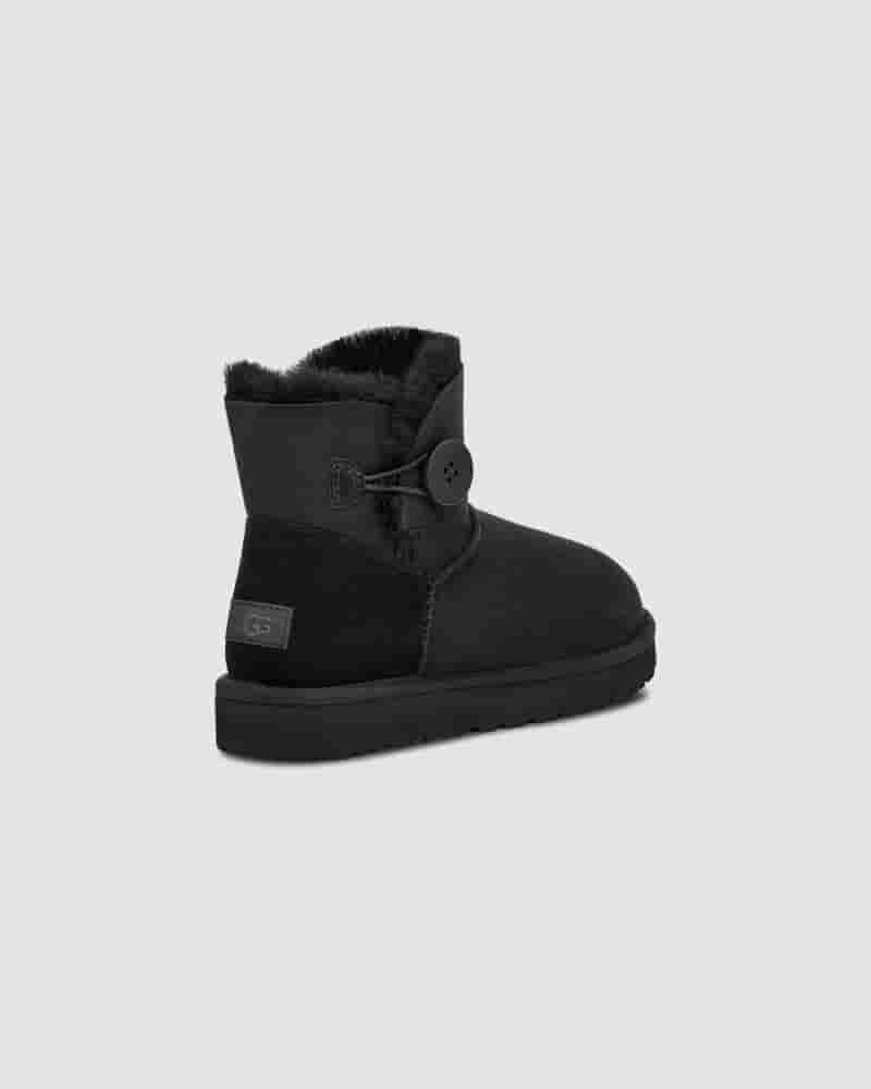 Kozaki UGG Mini Bailey Button II Damskie Czarne | PLI8729L