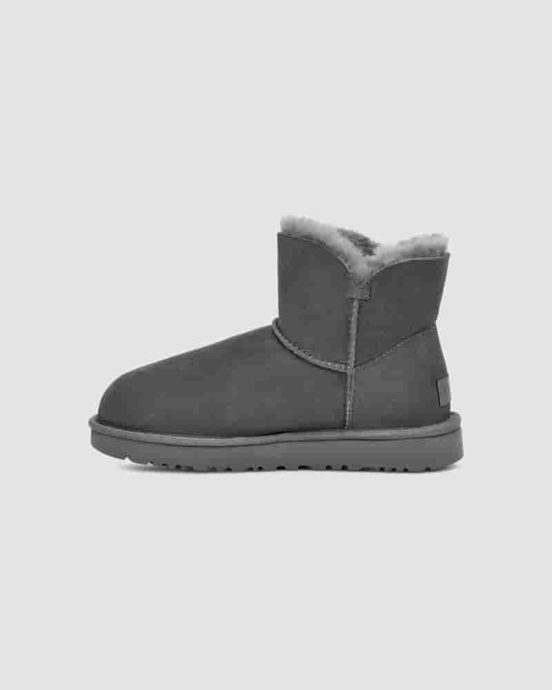 Kozaki UGG Mini Bailey Button II Dziecięce Szare | PLB8552E