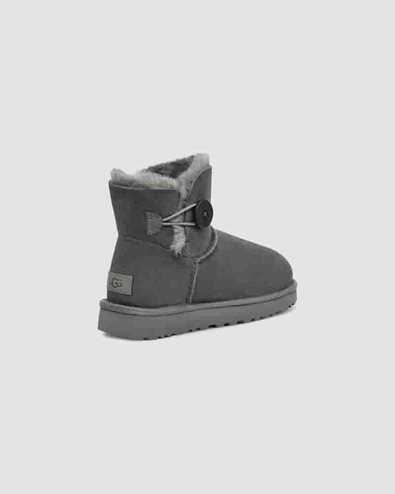 Kozaki UGG Mini Bailey Button II Dziecięce Szare | PLB8552E