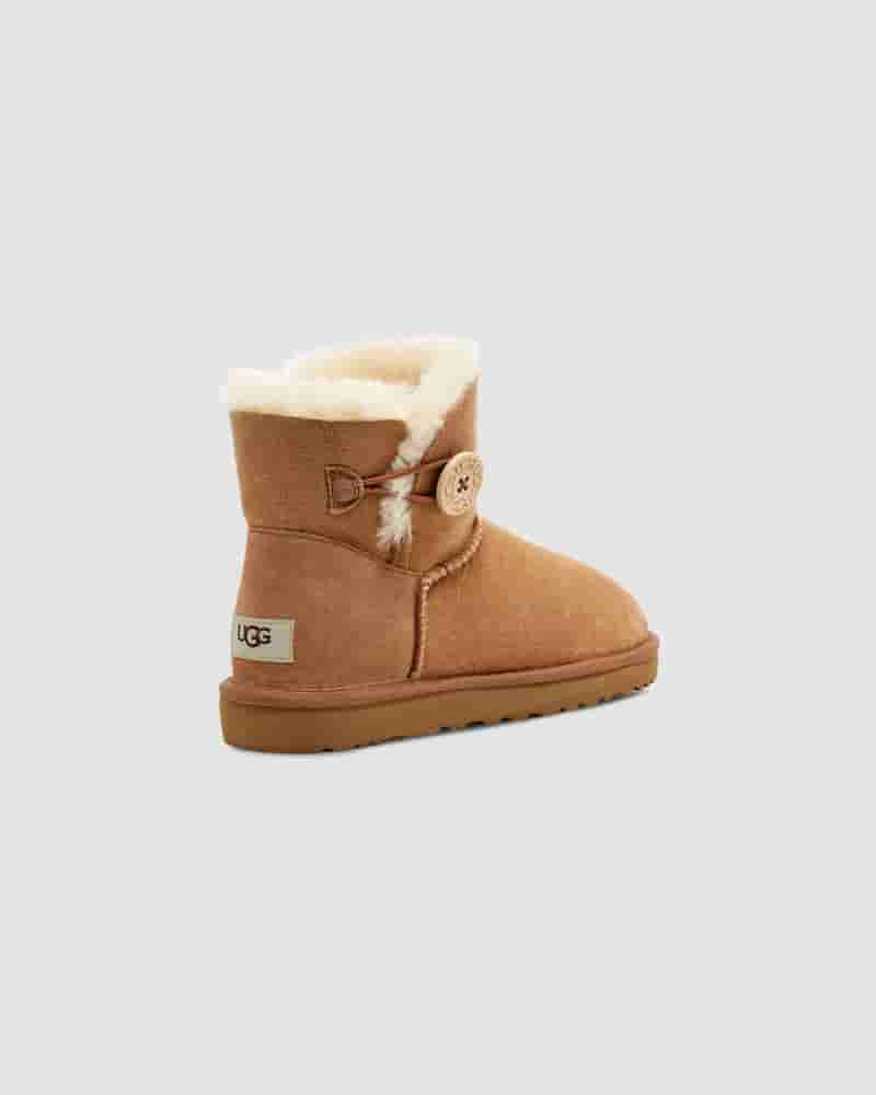 Kozaki UGG Mini Bailey Button II Dziecięce Brązowe | PLC8550T