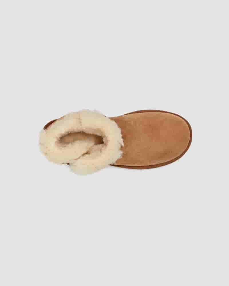 Kozaki UGG Mini Bailey Button II Dziecięce Brązowe | PLC8550T