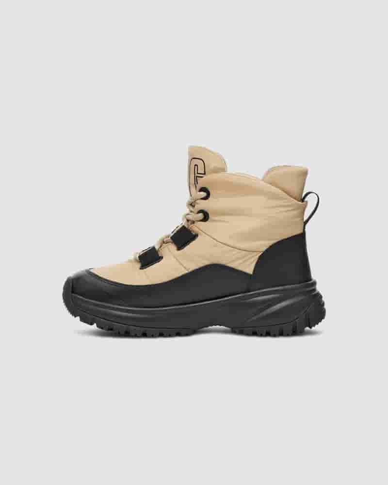 Kozaki UGG Weather Yose Puffer Koronkowe Damskie Musztardowe | PLT8741C